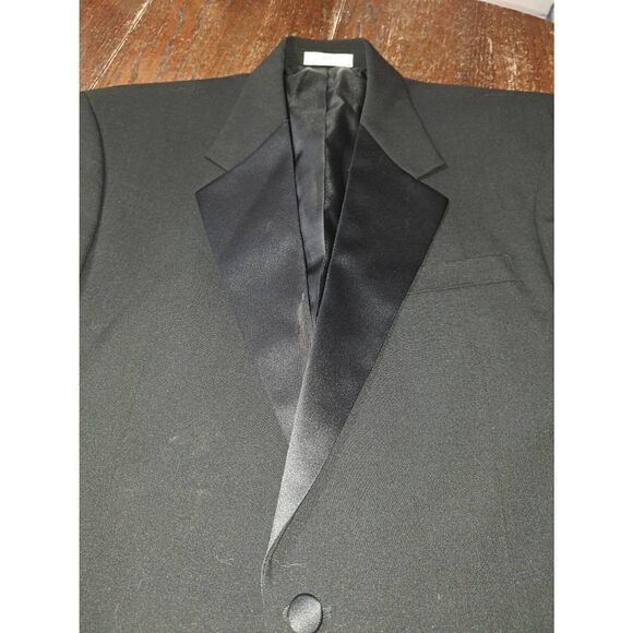 New 41R Gianni la Collezioni Black Wool Tuxedo Suit Sport Coat Jacket Blazer NWT - Picture 2 of 7
